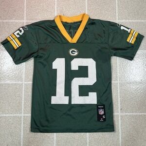 Reebok Aaron Rodgers Green bay Packers NFL Football Jersey #12 Youth Small 8 Boy